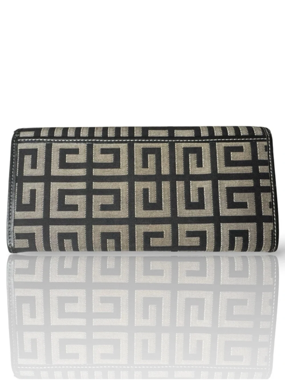 Givenchy Black & Beige Geometric Logo Continental Wallet